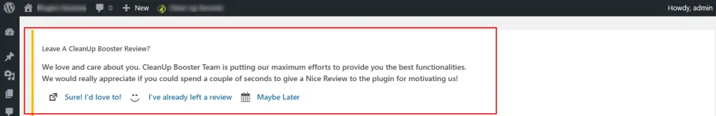 Disable admin notice in wordpress